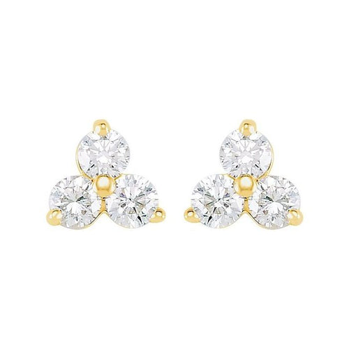 0.33ct Lab Grown Diamond Three Stone Earrings in 14k Gold