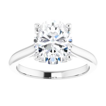 The Lily 2.10ctw Oval cut Lab Grown Diamond Solitaire Accented Engagement Ring