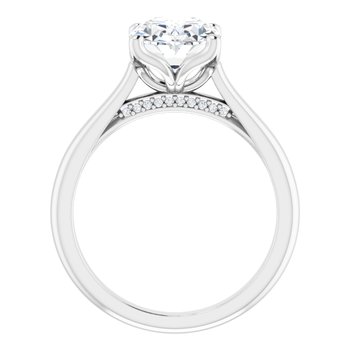 The Lily 2.10ctw Oval cut Lab Grown Diamond Solitaire Accented Engagement Ring