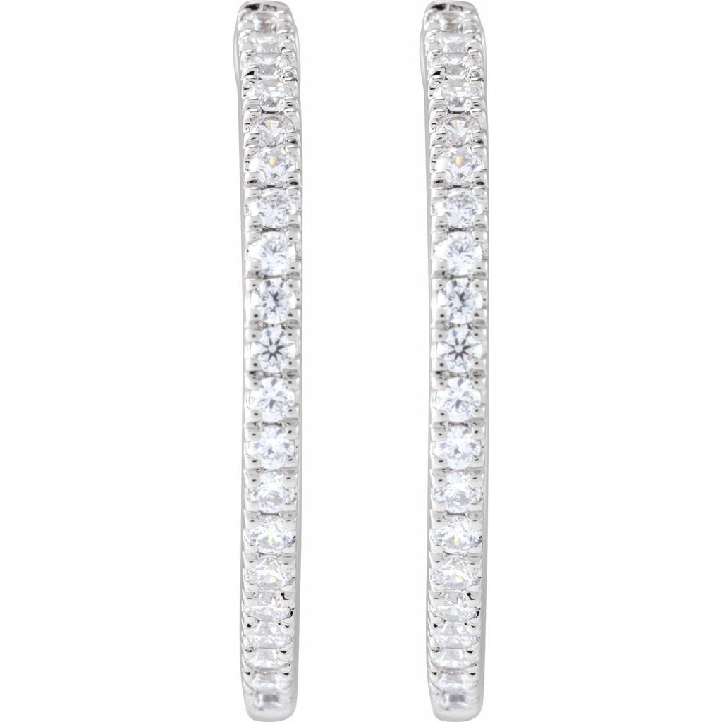 0.50ct Lab Grown Diamond 23mm Hoop Earrings in 14k Gold