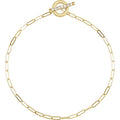Natural Mined Diamond Toggle Paperclip Bracelet in 14k Gold