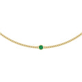 4mm Round cut Lab Grown Gemstone Curb Necklace in 14k Gold
