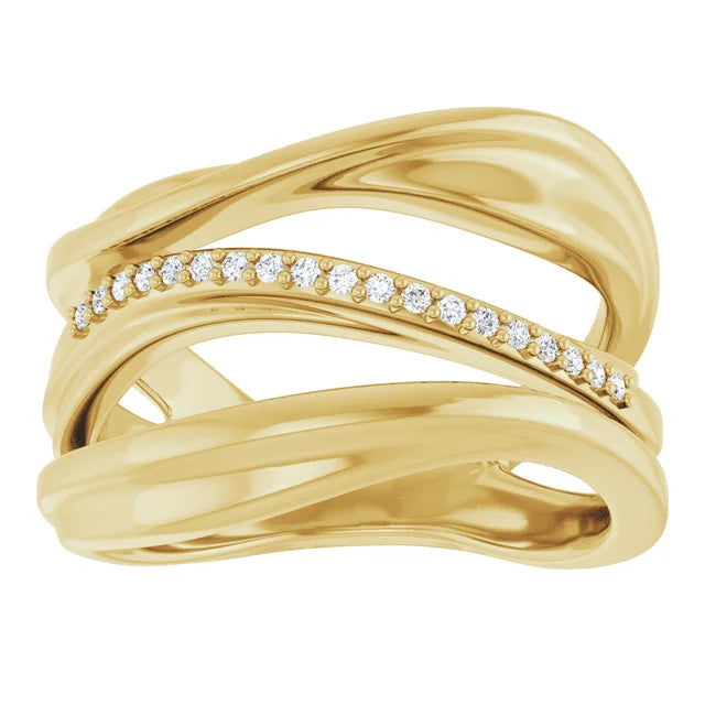 Accented Freeform Lab Grown Diamond Ring