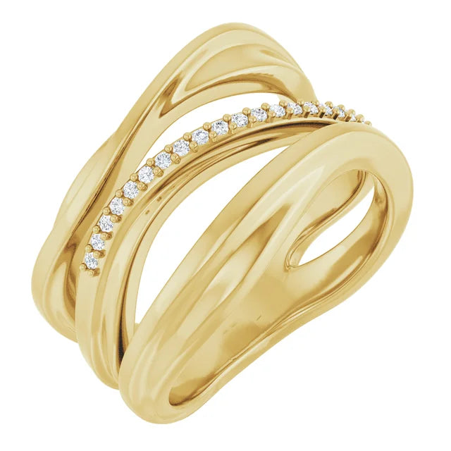 Accented Freeform Lab Grown Diamond Ring