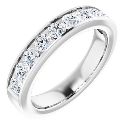 1.00ct Round Lab Grown Diamond Channel Set Half Eternity