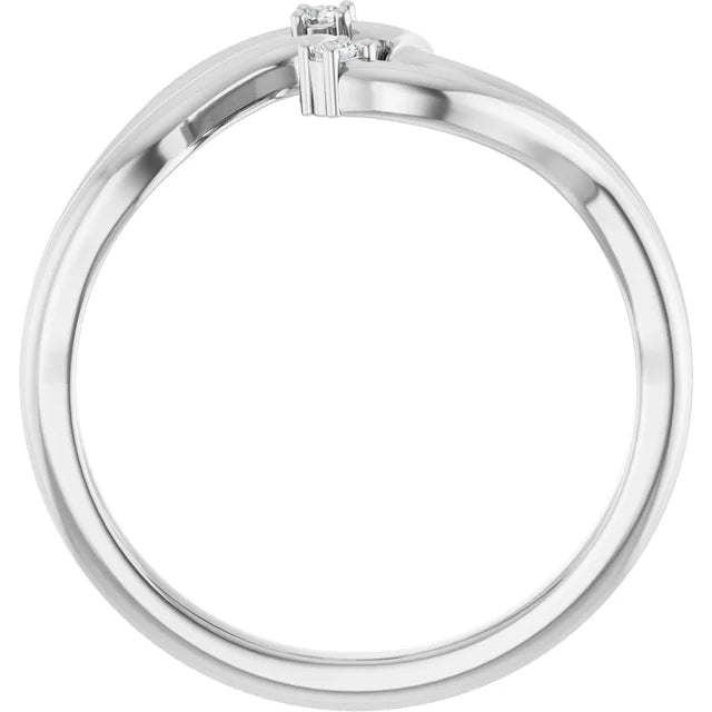 Scattered Round Lab Grown Diamond Double Wave Ring