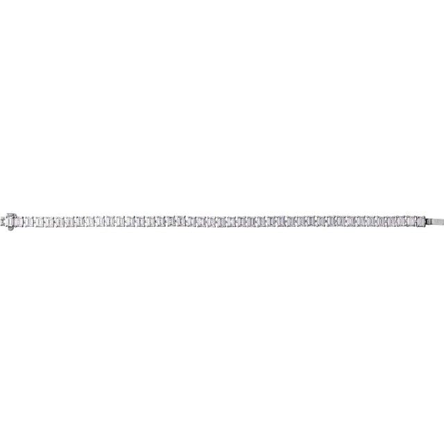 11.00ct Lab Grown Diamond Emerald cut North-South Tennis Bracelet in 14k Gold