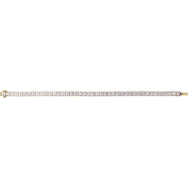 11.00ct Lab Grown Diamond Emerald cut North-South Tennis Bracelet in 14k Gold