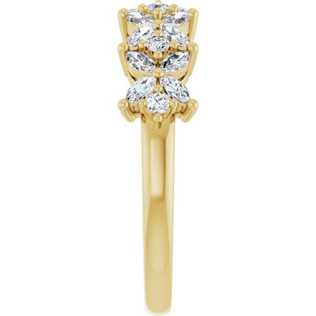 0.80ct Marquise & Round Lab Grown Diamond East - West Ring