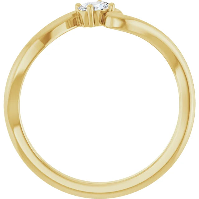 Mini Oval Lab Grown Diamond Wave Ring