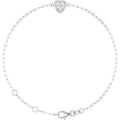 0.50ct Heart Lab Grown Diamond Bezel Set Paperclip Bracelet in 14k Gold