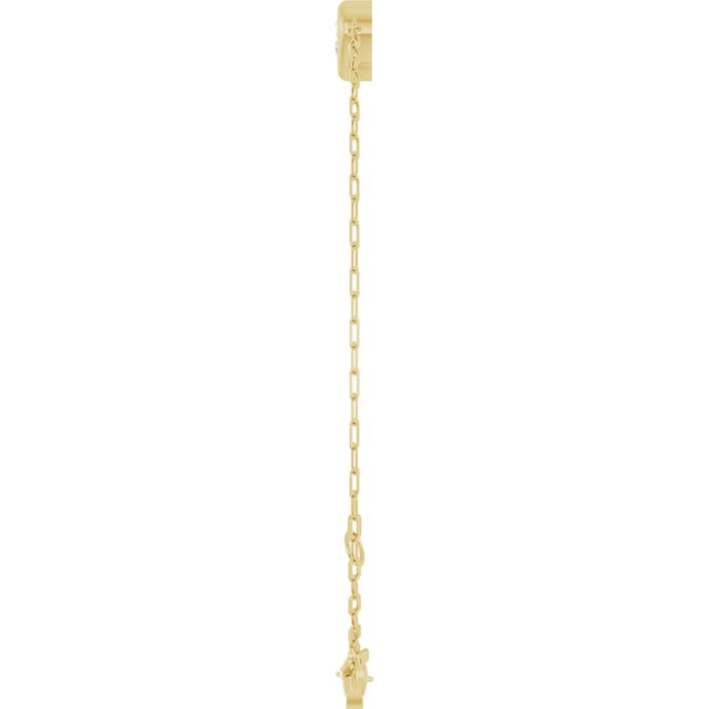 0.50ct Heart Lab Grown Diamond Bezel Set Paperclip Bracelet in 14k Gold