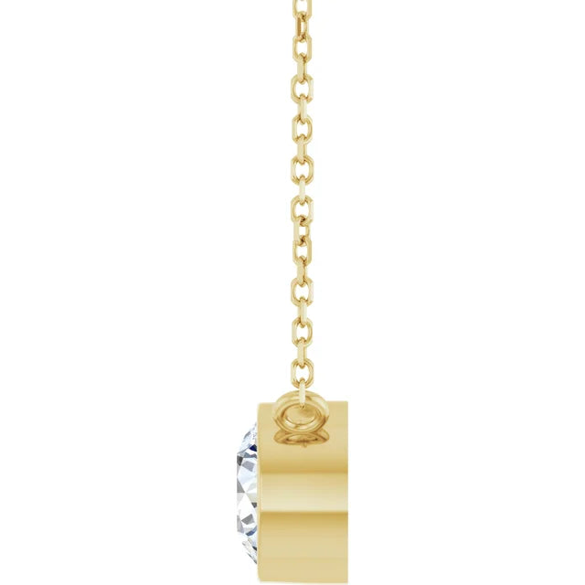 1.00ct Lab Grown Diamond Bezel Solitaire Necklace in 14k Gold