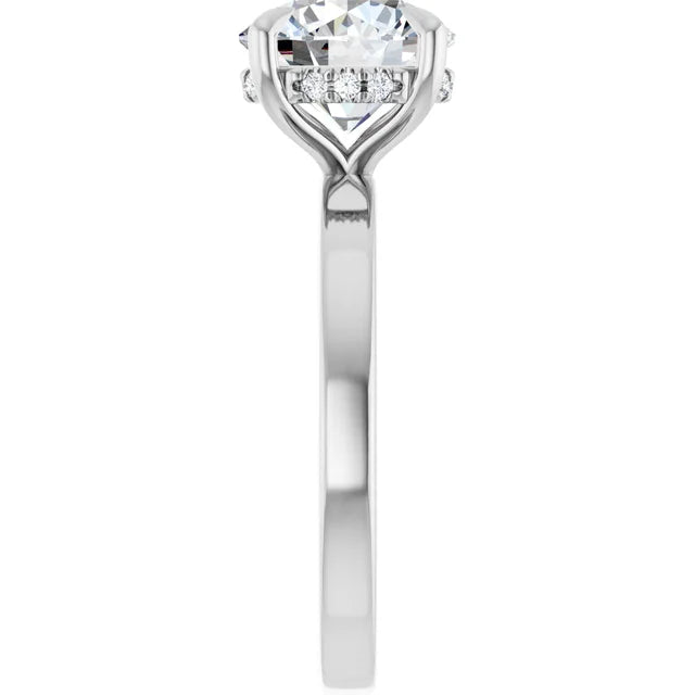 The Clara 2.50ct Round cut Lab Grown Diamond Hidden Halo Solitaire Engagement Ring