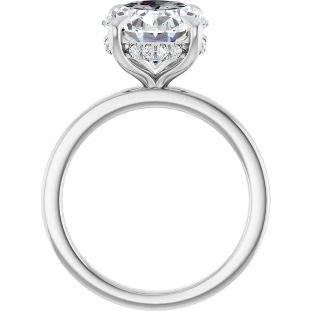 The Clara 3.00ct Oval cut Lab Grown Diamond Hidden Halo Solitaire Engagement Ring