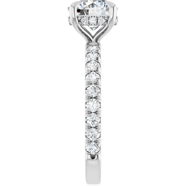 The Olivia 2.10ctw Round cut Lab Grown Diamond Hidden Halo Engagement Ring