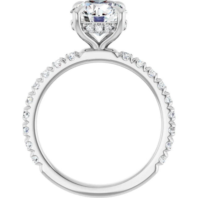 The Olivia 2.65ctw Round cut Lab Grown Diamond Hidden Halo Engagement Ring
