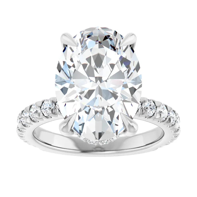 The Olivia 5.75ctw Oval cut Lab Grown Diamond Hidden Halo Engagement Ring