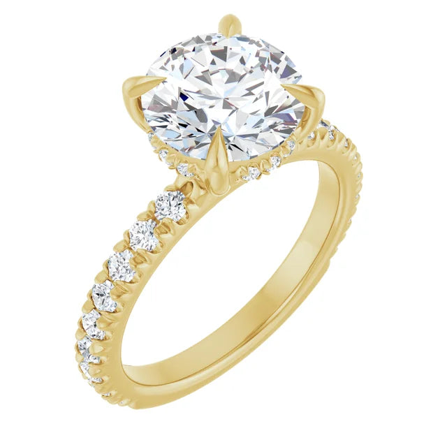 The Olivia 3.10ctw Round cut Lab Grown Diamond Hidden Halo Engagement Ring