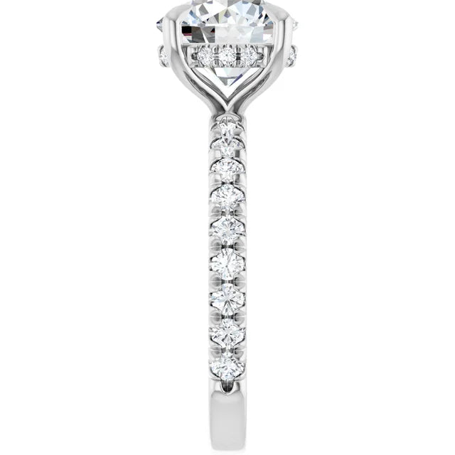 The Olivia 3.10ctw Round cut Lab Grown Diamond Hidden Halo Engagement Ring
