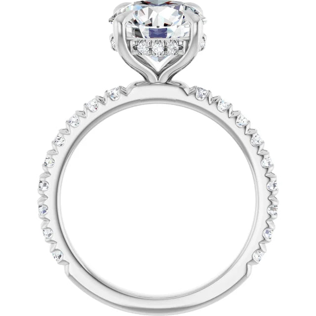 The Olivia 3.10ctw Round cut Lab Grown Diamond Hidden Halo Engagement Ring