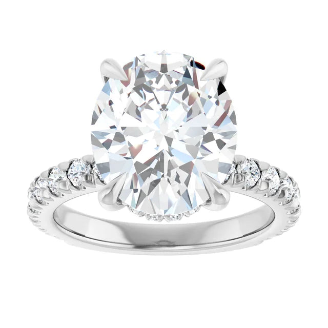 The Olivia 4.75ctw Oval cut Lab Grown Diamond Hidden Halo Engagement Ring
