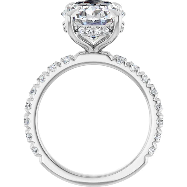 The Olivia 4.75ctw Oval cut Lab Grown Diamond Hidden Halo Engagement Ring