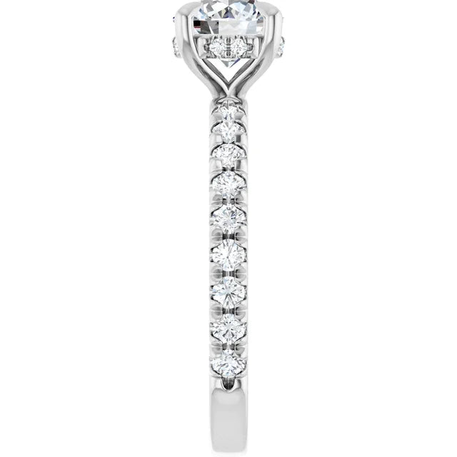 The Olivia 1.55ctw Round cut Lab Grown Diamond Hidden Halo Engagement Ring