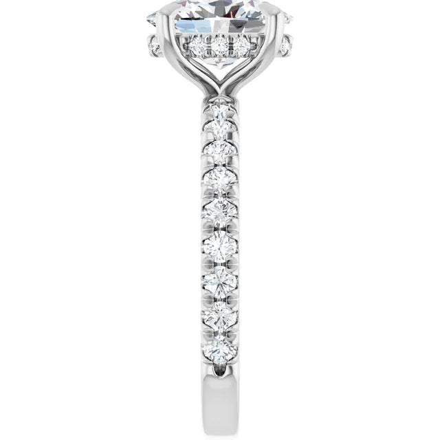 The Olivia 2.10ctw Oval cut Lab Grown Diamond Hidden Halo Engagement Ring