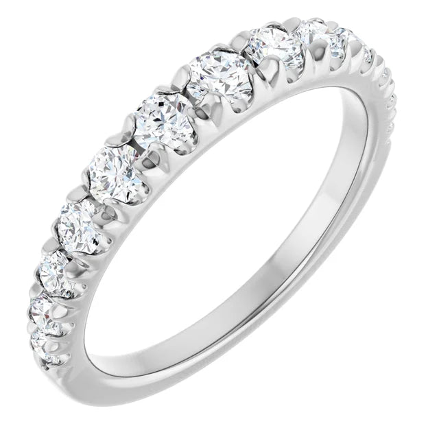 0.75ct Round Lab Grown Diamond French Set Graduated Half Eternity