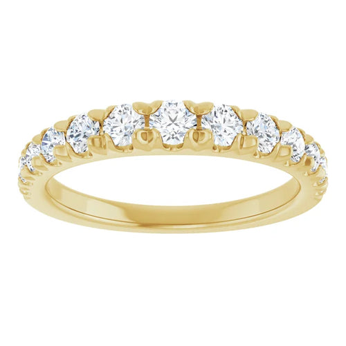 0.75ct Round Lab Grown Diamond French Set Graduated Half Eternity