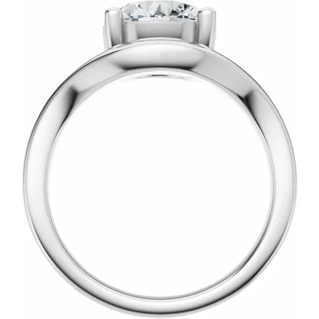 The Laura 3.00ct Oval cut Lab Grown Diamond Solitaire Wave Engagement Ring