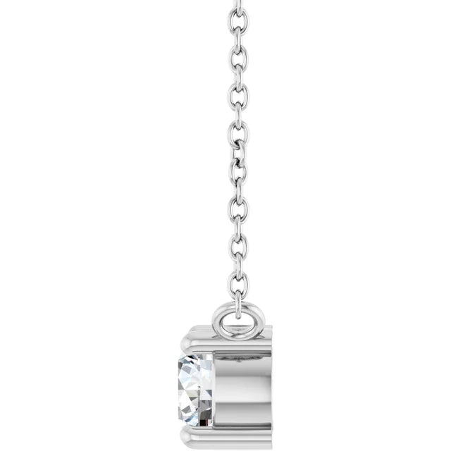 0.60ctw Lab Grown Diamond Toi et Moi Round Necklace in 14k Gold