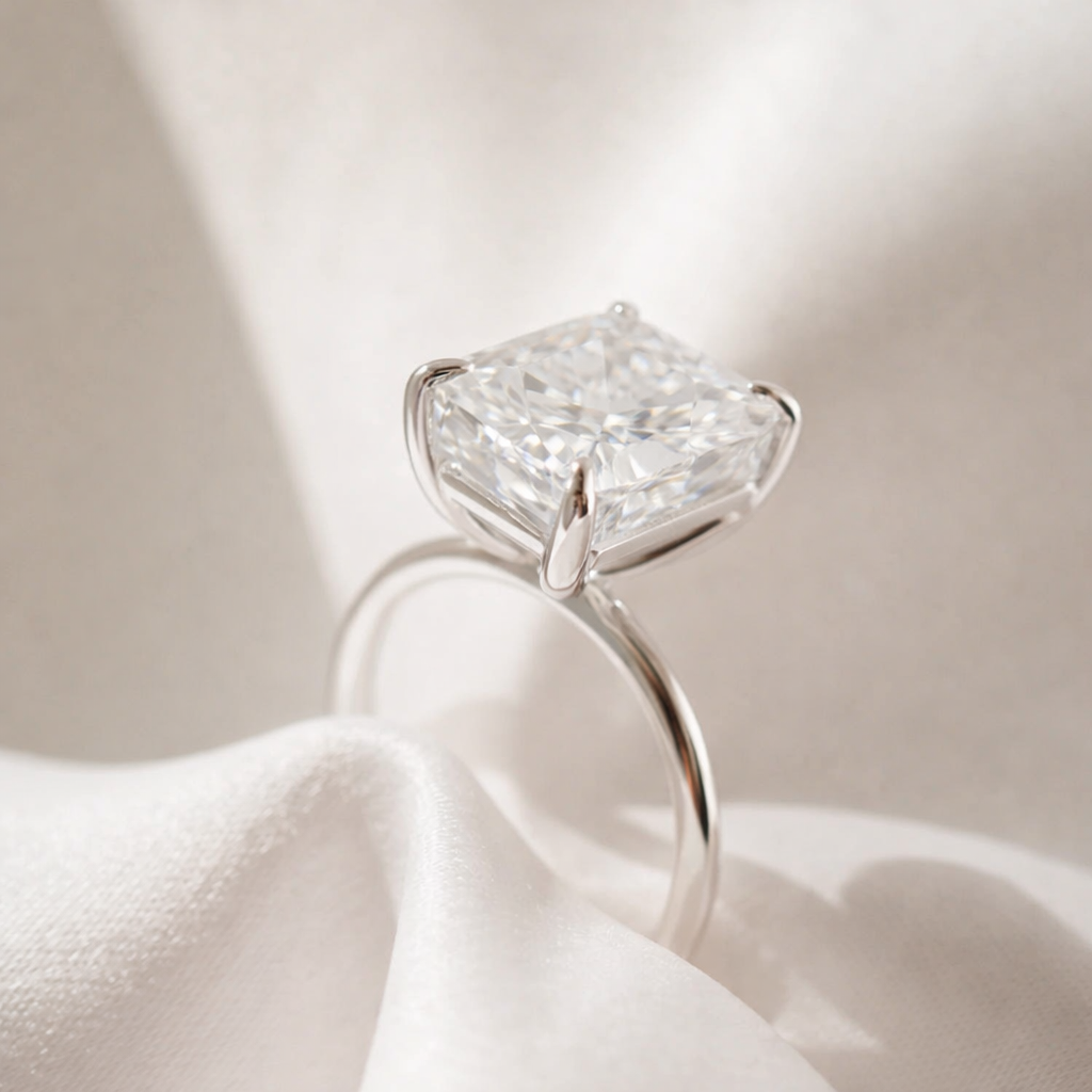 The Emma 3.00ct Radiant cut Lab Grown Diamond Solitaire Engagement Ring