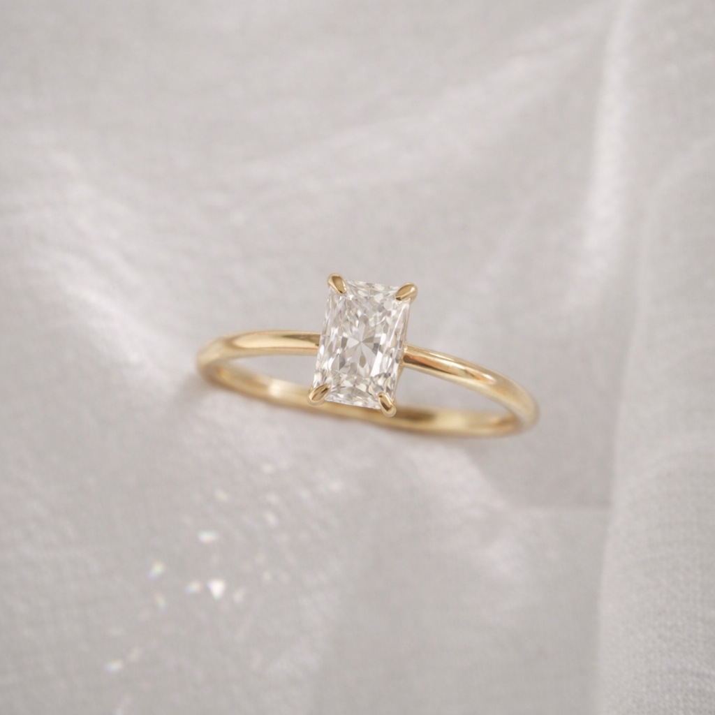 The Emma 1.50ct Radiant cut Lab Grown Diamond Solitaire Engagement Ring