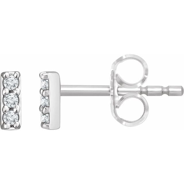 0.05ct Lab Grown Diamond Bar Earrings in 14k Gold