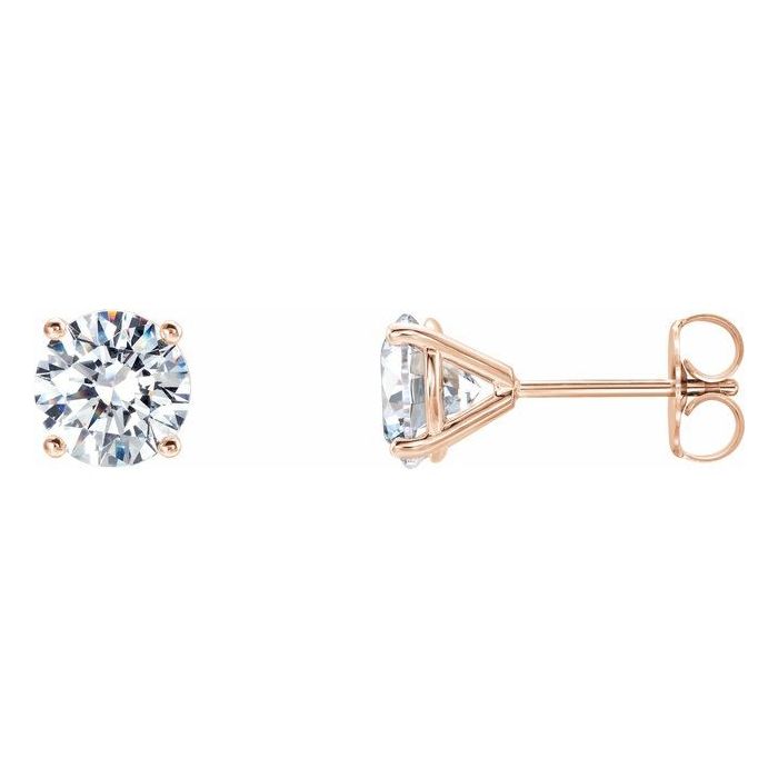 0.80ct Lab Grown Diamond Round Martini Style Earrings in 14k Gold