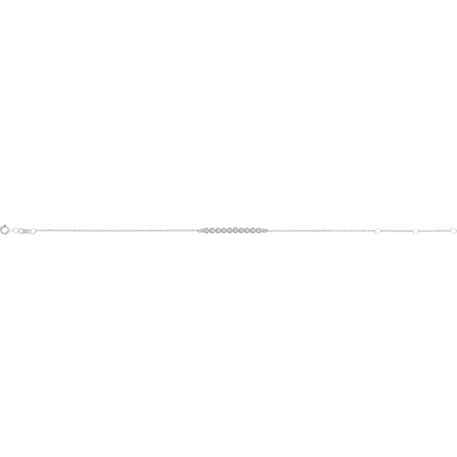 0.16ct Natural Mined Diamond Bar Bracelet in 14k Gold