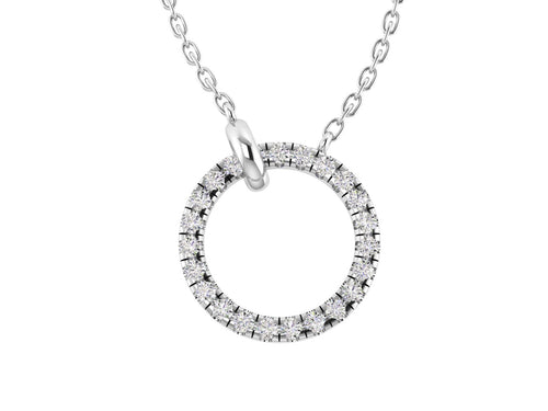 0.50ctw Lab Grown Diamond Circle Loop Necklace in 14k Gold