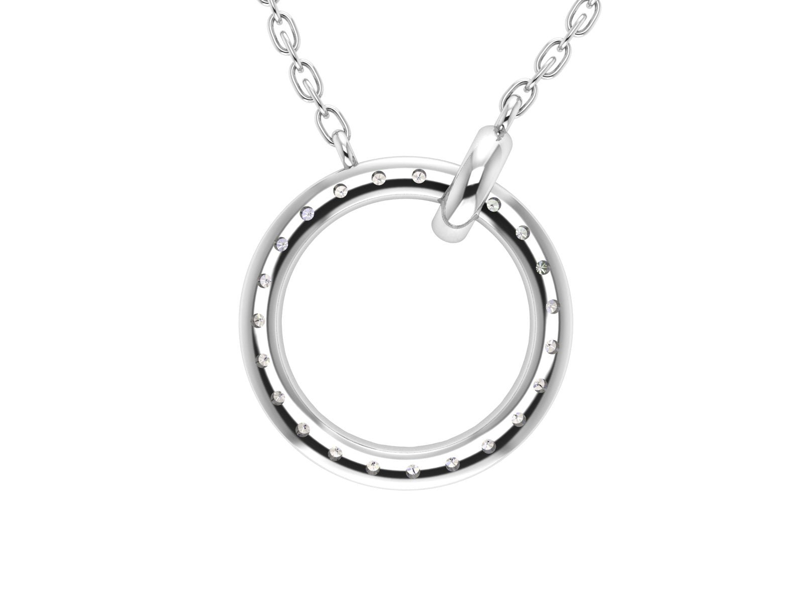 0.50ctw Lab Grown Diamond Circle Loop Necklace in 14k Gold