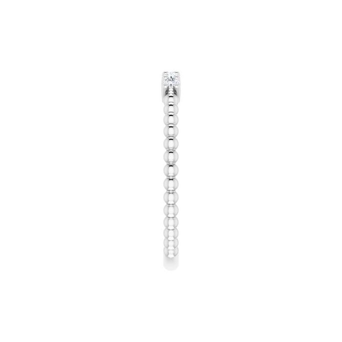 0.16ct Lab Grown Diamond Beaded Stacking Ring in 14k Gold
