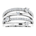 0.75ct Lab Grown Diamond Waterfall Ring