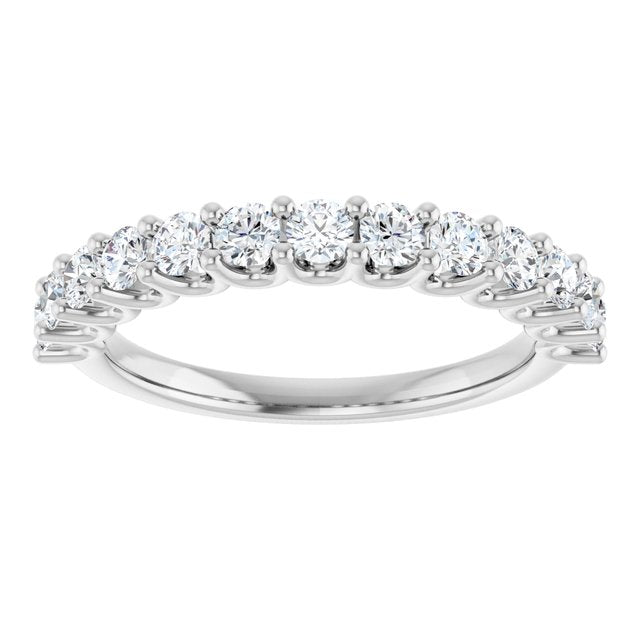 0.75ct Round Lab Grown Diamond U Claw Half Eternity
