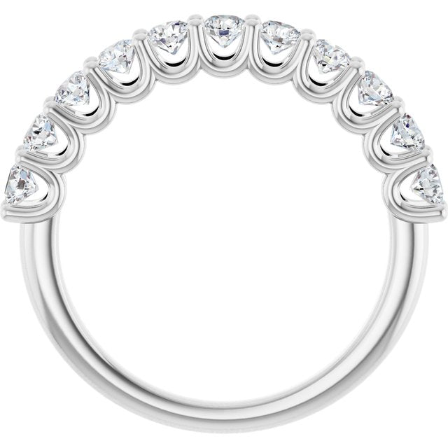 1.00ct Round Lab Grown Diamond U Claw Half Eternity