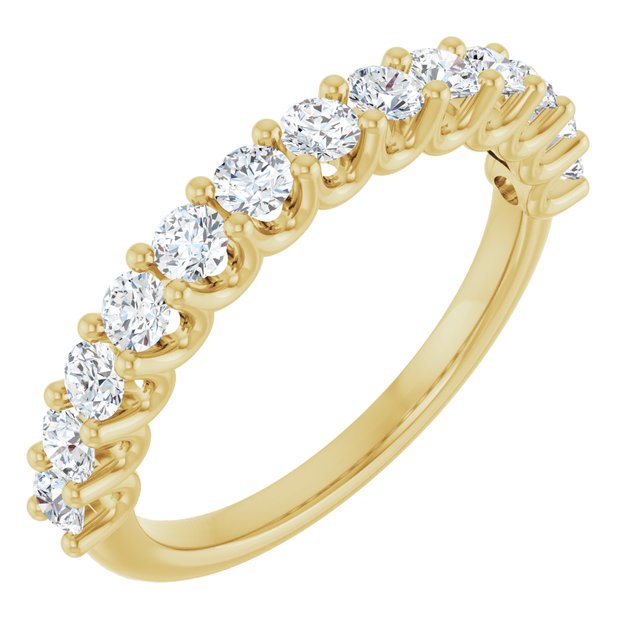 0.75ct Round Lab Grown Diamond U Claw Half Eternity