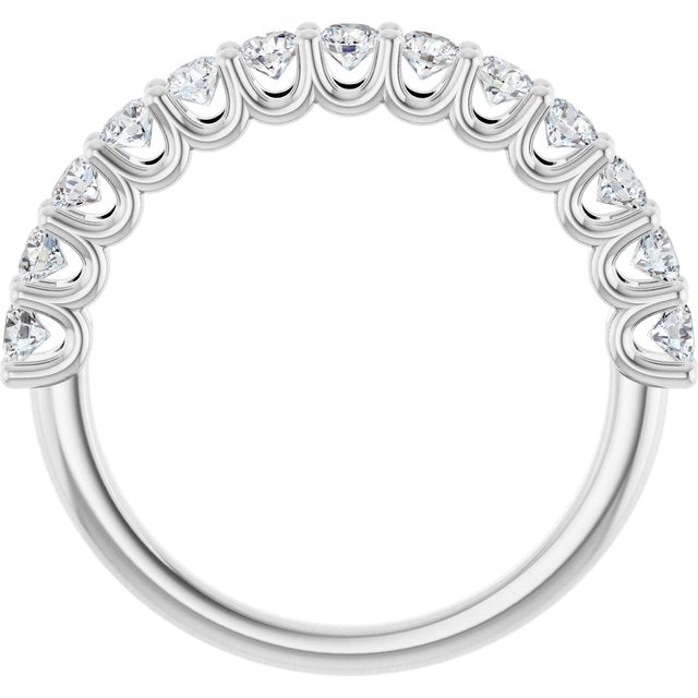 0.75ct Round Lab Grown Diamond U Claw Half Eternity