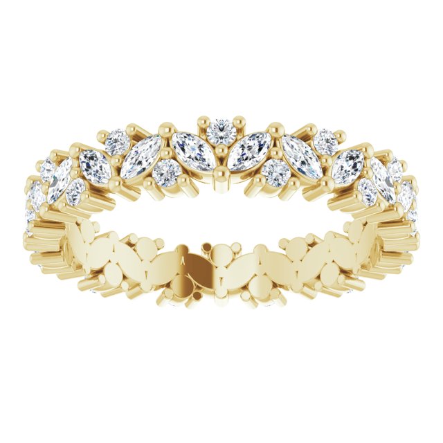 1.20ct Marquise and Round Cluster Lab Grown Diamond Full Eternity Ring