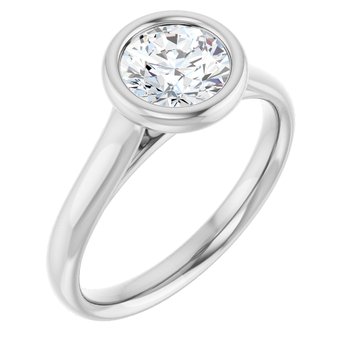 The Thea 1.00ct Round cut Lab Grown Diamond Solitaire Open Bezel Engagement Ring