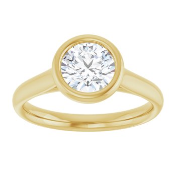 The Thea 1.00ct Round cut Lab Grown Diamond Solitaire Open Bezel Engagement Ring