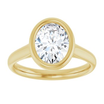 The Thea 2.00ct Oval cut Lab Grown Diamond Solitaire Open Bezel Engagement Ring
